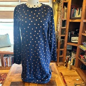 LIKE NEW BODEN METALLIC POLKA DOT SWEATSHIRT DRESS! SIZE 6